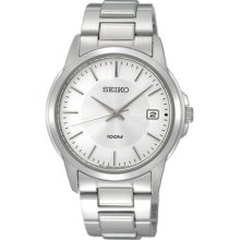 Seiko Sgef49p1 Mens Stainless Steel Silver Dial Bracelet Watch