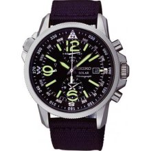 Seiko Solar Mens Chronograph Solar-powered Quartz Watch SSC135