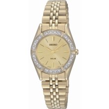 Seiko Solar Swarovski Crystal Gold-tone Ladies Watch SUP096 ...