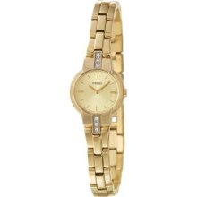 Seiko Womens Analog Stainless Watch - Gold Bracelet - Gold Dial - SUJG40