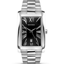 Sekonda Men's Quartz Watch With Black Dial Analogue Display And Silver Stainless Steel Bracelet 3634.27