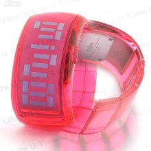 Sell Unisex Jelly Bracelet Digital Watch Rosy In $#12