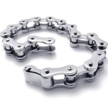 Silver Tone Mechanic Style Stainless Steel Link Men's Bracelet 8.85