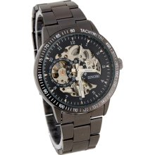 SINOBI 2179 Hollow-carved Watch Dial Luminous Hand Round Steel Men's Mechanical