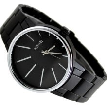 Sinobi Black Band Silver Case Men's Luxury Fashion Big Dial Sport Wrist Watch