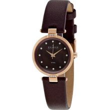 Skagen Brown Dial Rose Gold-tone Brown Leather Ladies Watch 109srld