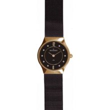 Skagen Denmark Women's Espresso Brown Mesh Band Rose Goldtone Watch 233xsrdd