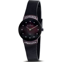 Skagen Ladies Brown Mother Of Pearl Dial Steel Mesh Bracelet Watch 812sddd