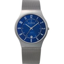 Skagen Watch - 233XLTTN - Blue Dial, Titanium Case, Mesh Band