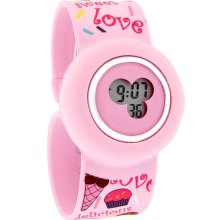 Slap-on Bracelet Pink Jelly Ladies Delicious Sweet Love Ice Cream Quartz Watch