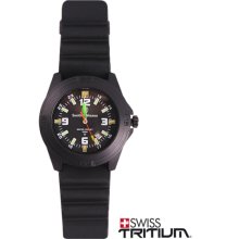 Smith & Wesson Men's Soldier Tritium H3 Black Rubber Strap Watch NEW - Black - Other