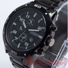 Sport Water Quartz Date Hand White Dial Clock Men Steel Wrist Watch 8021 Hot