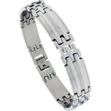 Stainless Steel 8.5 In. Men's Pantera Bar Bracelet Bss405