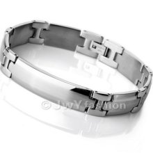 Stainless Steel Bangle Bracelet Chain Men Silver Xb0127