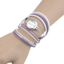 Stainless Steel Case Lady Quartz Watch Decoration Bracelet Wrist W