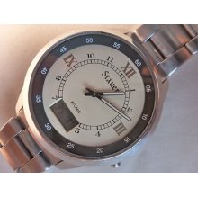 Stauer Wrist Watch Analog Digital Roman Numeral Stainless Steel Band