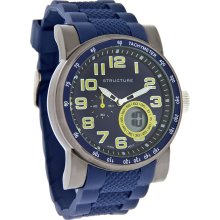 Structure by Surface Mens Multi-Function Design Blue Rubber Quartz Watch 32738