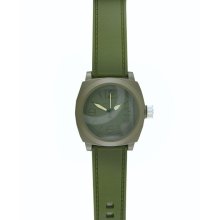 Structure by Surface Mens XL Khaki Green Dial Rubber Strap Quartz Watch 32475