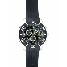 Structure Mens Calendar Date Watch w/Round Black Case, Ani-Digi Dial and Black Resin Band