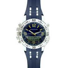 Structure Mens Watch w/Silvertone Round Case, Blue Multi-Display Dial and Rubber Band