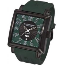 Stuhrling Original 149CXL.3356D5 Mens Manchester Ozzie XL on a Black Square Case with Green Dial