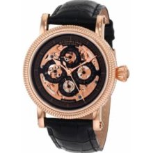 Stuhrling Original 150A.334541 Mens Symphony Maestro II Automatic 16K Rose Gold Plated Stainless Steel Case with Black Dial