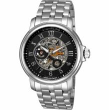 Stuhrling Original 344.33111 Menandamp;apos;s Classic King Lear Automatic Skeleton Silver Tone Black Skeletonized Dial and Stainless Steel Bracelet Watch
