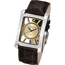 Stuhrling Original Men's Gatsby Skeleton Quartz Leather Strap Watch (Stuhrling Original Men's Watch)