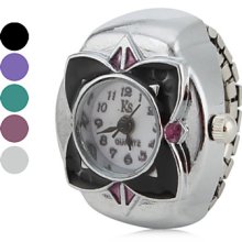 Style Women's Flower Alloy Analog Quartz Ring Watch (Assorted Colors)