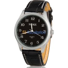 Stylish Women's Analog Watch with Faux Leather Strap (Black)
