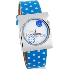 Stylish Women's Analog Watch with PU Leather Band (Blue)