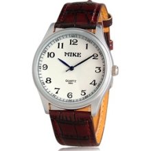Stylish Women's Analog Watch with Faux Leather Strap (Brown)