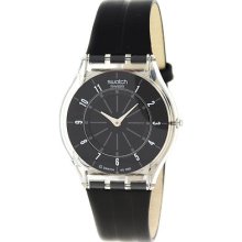 Swatch 041 Black Swiss Quartz Plastic Ladies Watch