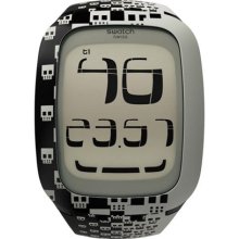 Swatch Men's Touch SURB101 Black Rubber Quartz Watch with Digital Dial