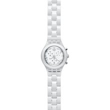 Swatch Unisex SVCK4045AG Chronograph Date Plastic White Dial Watch
