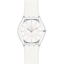 Swatch White Classiness White Silicone Ladies Watch SFK360