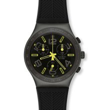 Swatch YCM4000V Ray of Light Black Dial Black Rubber Band Men's Watch