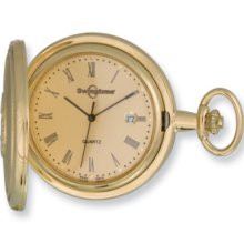 Swingtime Gold-Plated Brass Quartz Pocket Watch