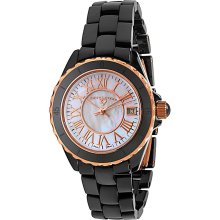 Swiss Legend 20050-BKWRR Black w/ Rose Gold Plated Karamica Ceramic Watch Women