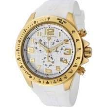 Swiss Legend Men's Eograph Chronograph White Dial Gold Tone Case White