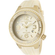 Swiss Legend Men's Neptune Beige Dial Gold Tone Case Beige Silicone