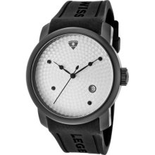 Swiss Legend Men's Quartz Watch With Silver Dial Analogue Display And Black Silicone Strap Sl-20028-Bb-02S