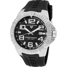 Swiss Legend Men's Super Shield Black Dial Black Silicone