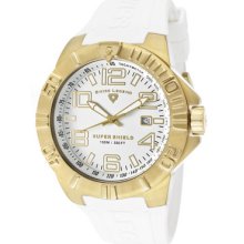 Swiss Legend Men's Super Shield White Dial Gold Tone Ip Ss Case White