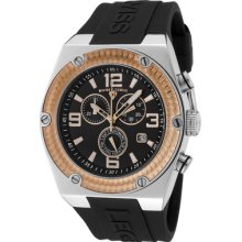 Swiss Legend Men's Throttle Chrono Rose Gold Tone Bezel Black Dial Bla