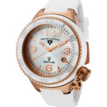 Swiss Legend Neptune Ceramic (44 Mm) White Mother Of Pearl White Silic