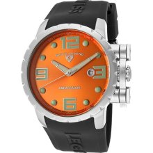 SWISS LEGEND Watches Men's Ambassador Orange Dial Black Silicone Blac