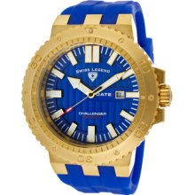 SWISS LEGEND Watches Men's Challenger Blue Dial Gold Tone IP SS Case B