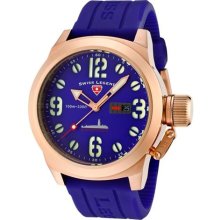 SWISS LEGEND Watches Men's Submersible Violet Blue Dial Rose Gold Tone