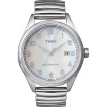 T2N408 Timex Originals Unisex T Series Pearl Dial Steel Expander Watch